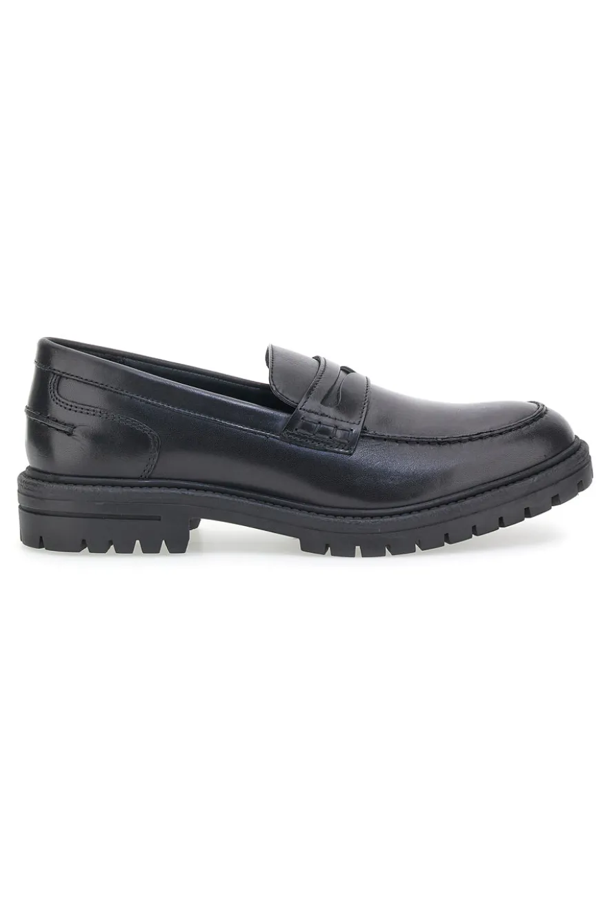 Mocassino Nero Vera Pelle Altemberg 23111