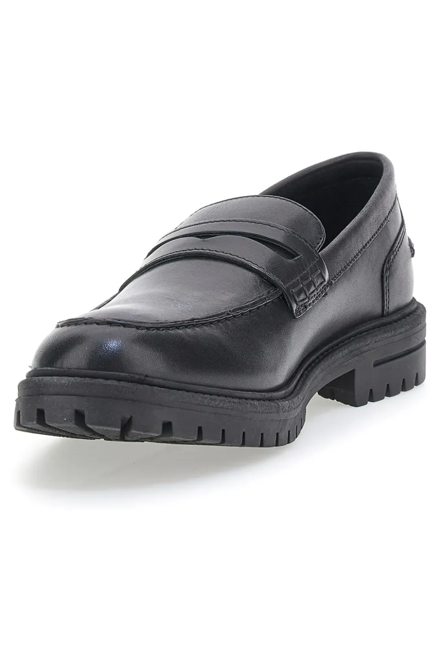 Mocassino Nero Vera Pelle Altemberg 23111