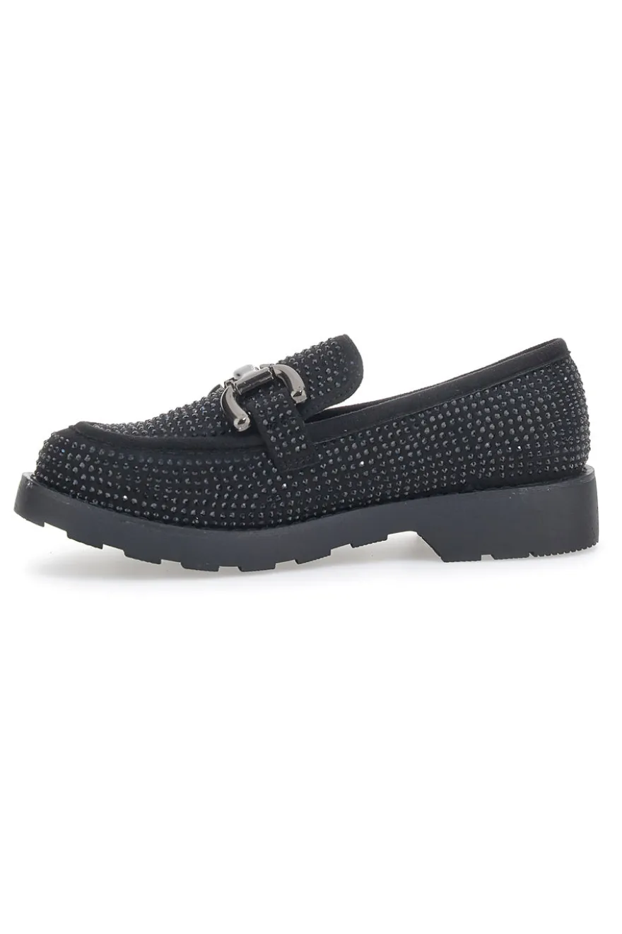 Mocassino Pittarello Glam 1101 Nero con Strass