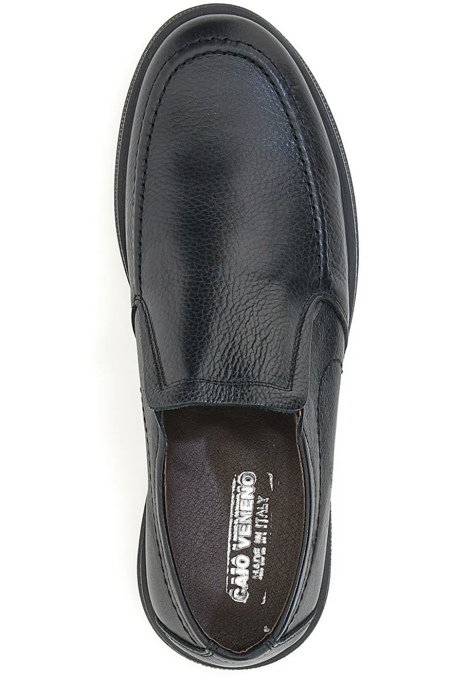 Mocassino Vera Pelle Nero Caio Veneno 21300