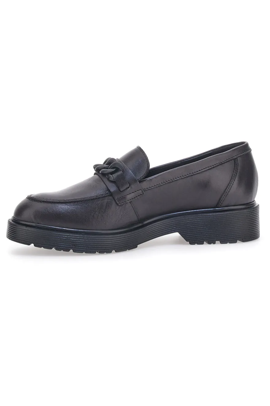 Mocassino Vera Pelle Nero Mio Tempo 243371