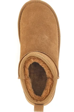 Mon Dieu L1250 – Stiefeletten mit Plateausohle und Wildledereffekt in Kamelbraun