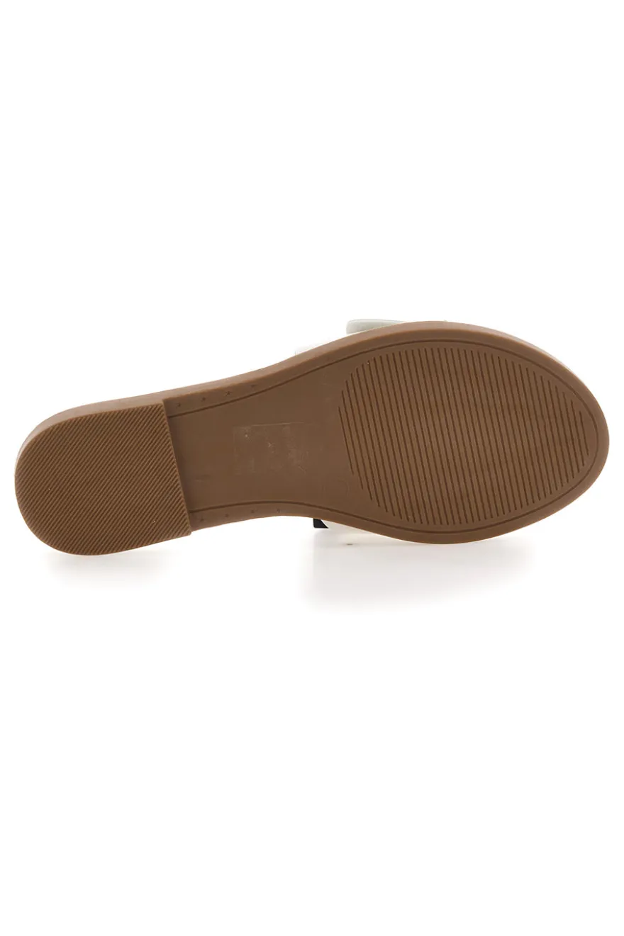 Mon Dieu PREA1330 Damen-Slipper im Minimal-Chic-Stil in Weiß mit Maxi-Schnalle