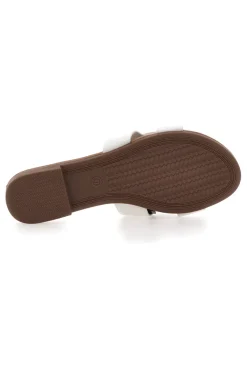 Mon Dieu PREA1310 Elegante weiße Damen-Slipper mit Golddetail