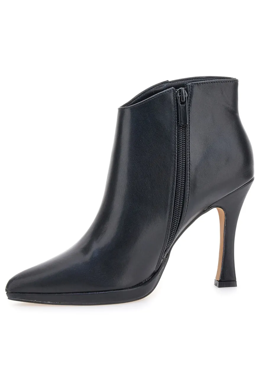 Mon dieu 1929Q20 schwarze Stiefeletten mit Spool-Absatz