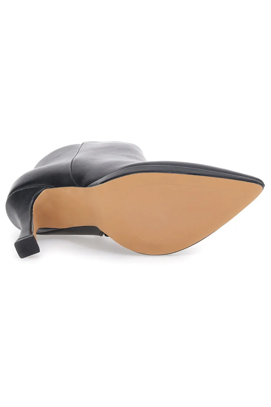 Mon dieu 1929Q20 schwarze Stiefeletten mit Spool-Absatz