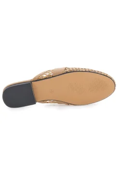 Mule beige con morsetto dorato Le Havre Paris LLY27