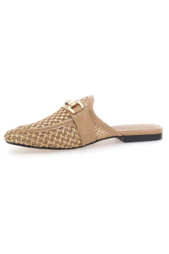 Mule beige con morsetto dorato Le Havre Paris LLY27