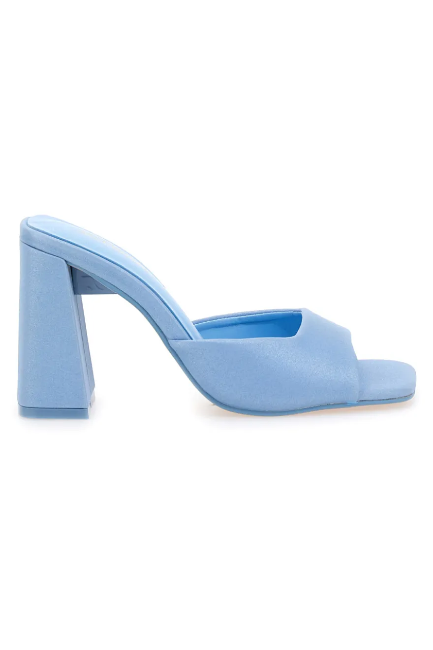 Mule con tacco largo azzurro Renato Balestra 67305
