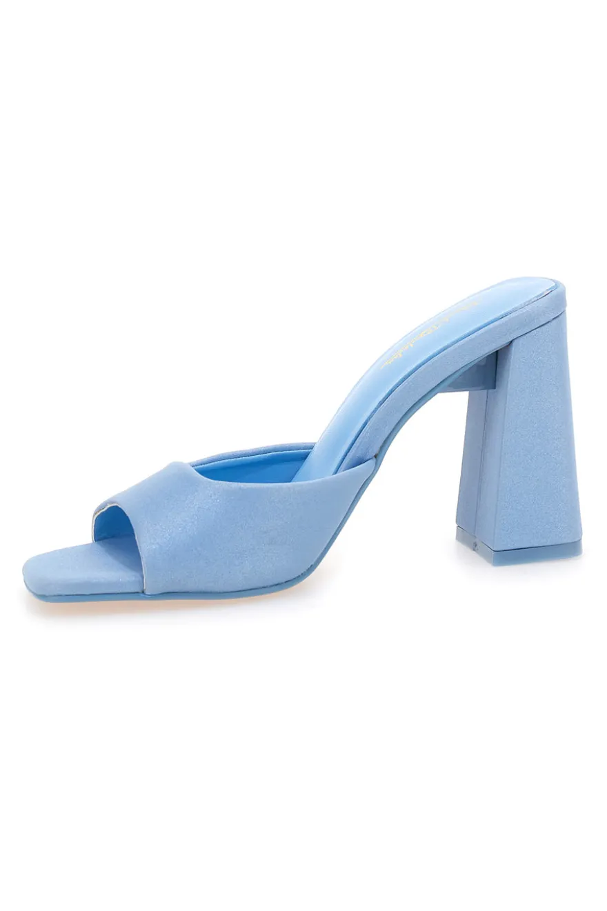 Mule con tacco largo azzurro Renato Balestra 67305