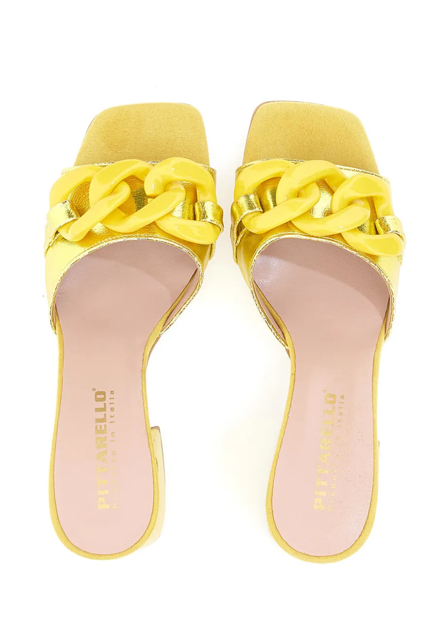 Mules Chic Pittarello 0148 Giallo Metallizzato