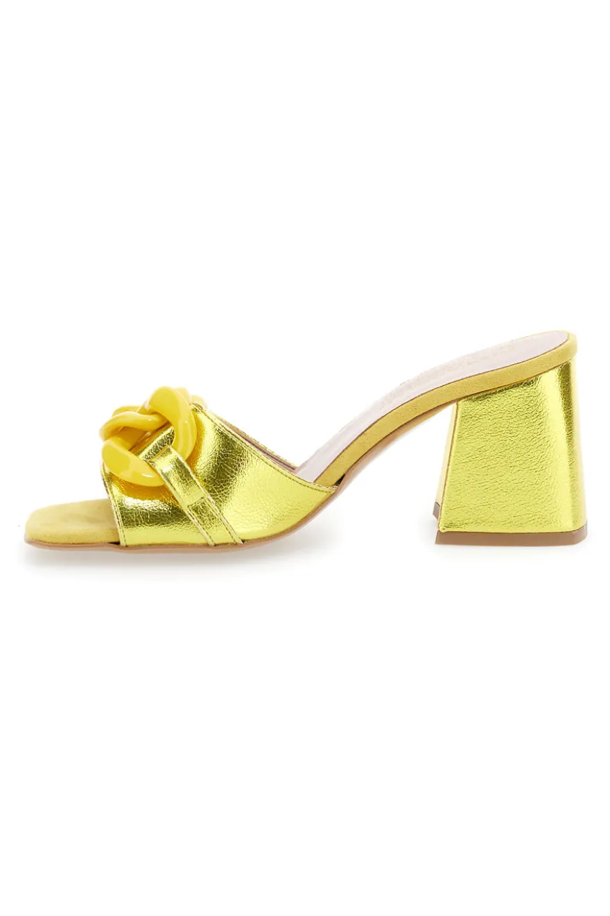 Mules Chic Pittarello 0148 Giallo Metallizzato