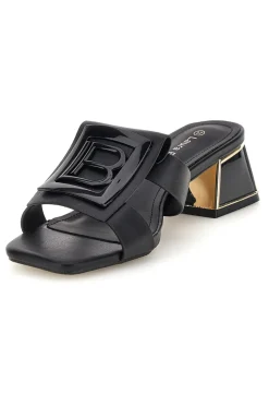 Mules nere con tacco basso e fascia decorativa Laura biagiotti 9730