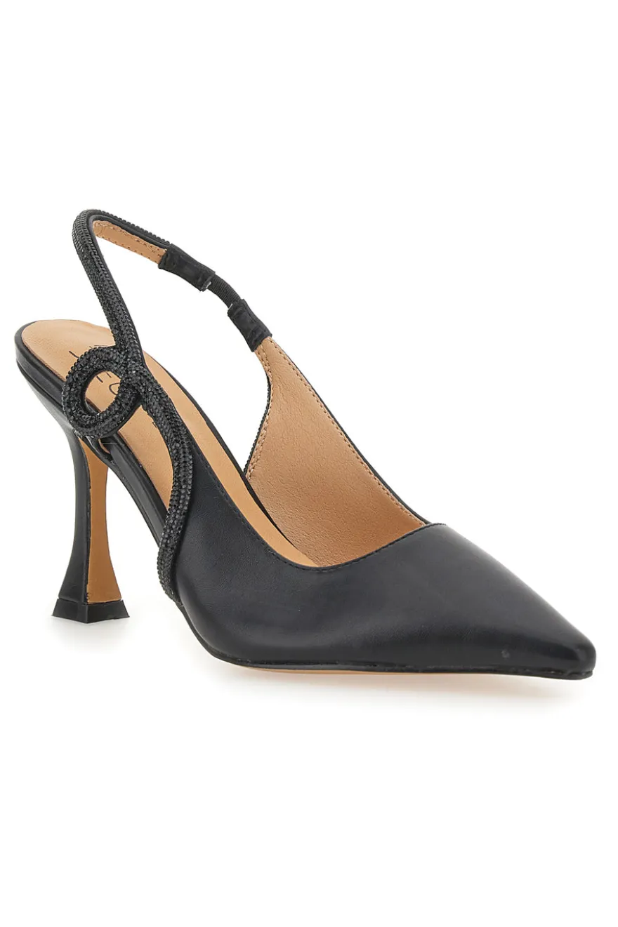 Nerecon Slingback-Pumps mit spitzer Spitze und Riemen mit Strasssteinen Mon Dieu 8820H118