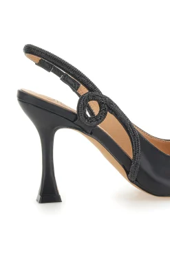 Nerecon Slingback-Pumps mit spitzer Spitze und Riemen mit Strasssteinen Mon Dieu 8820H118