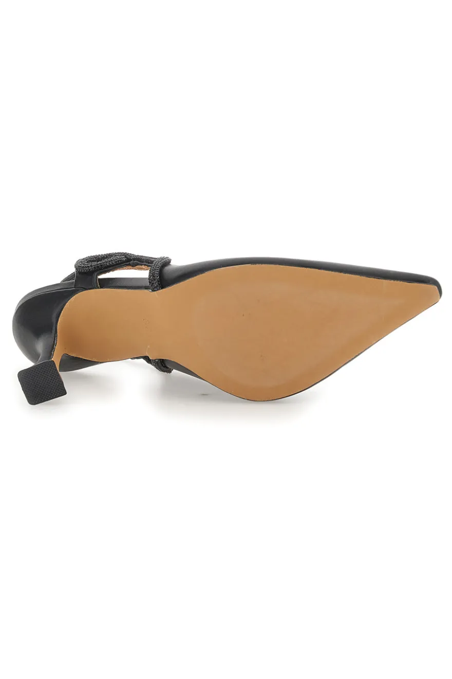 Nerecon Slingback-Pumps mit spitzer Spitze und Riemen mit Strasssteinen Mon Dieu 8820H118