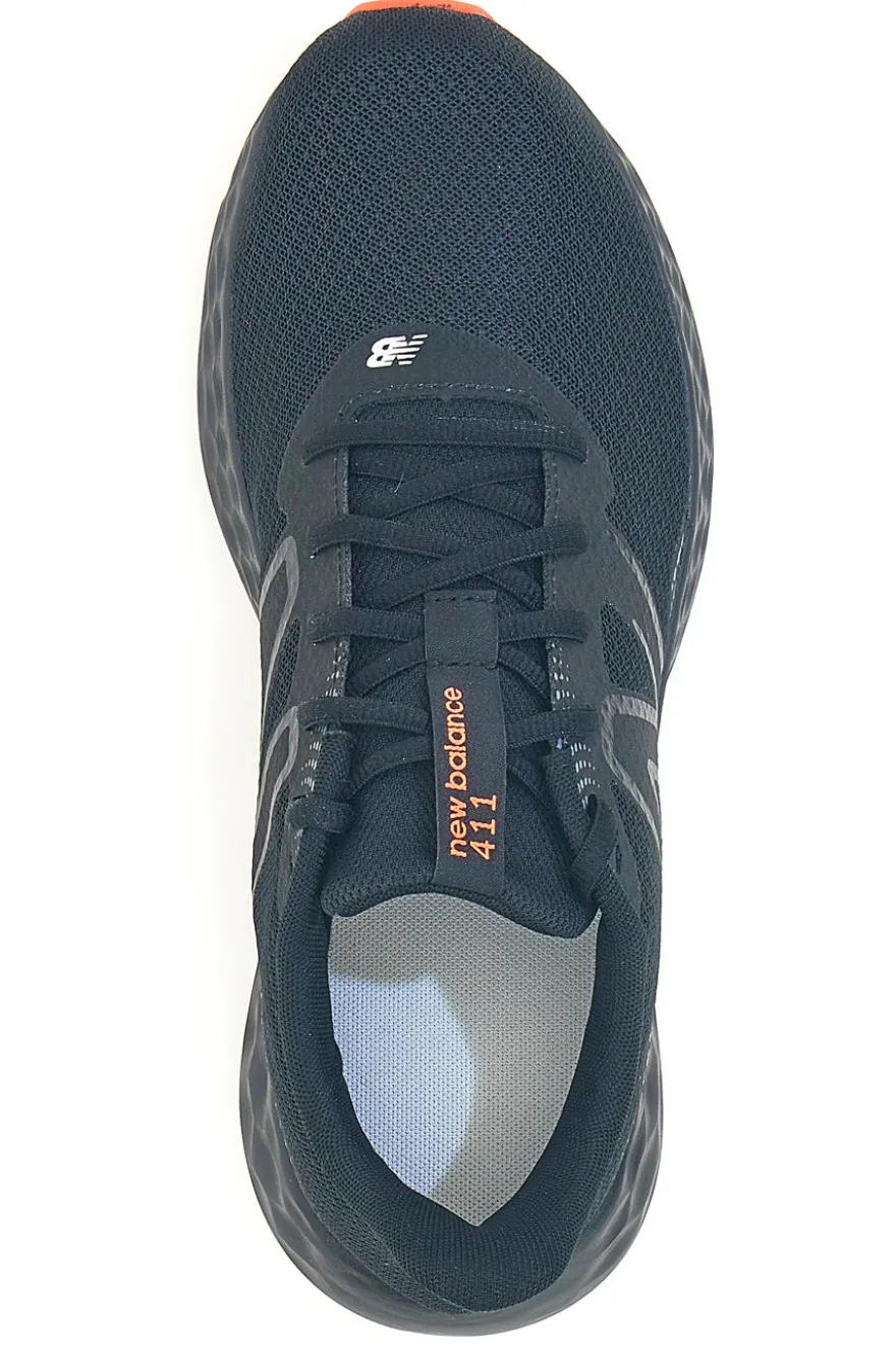 New Balance M411RU3 – Gepolsterte Laufschuhe aus schwarzem Mesh