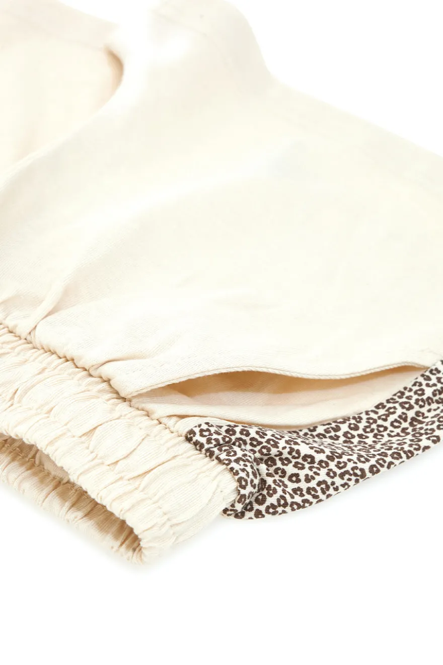 Pantaloncini Beige Con Fantasia Leopardata Pitt Kids PT-K-SH-7004