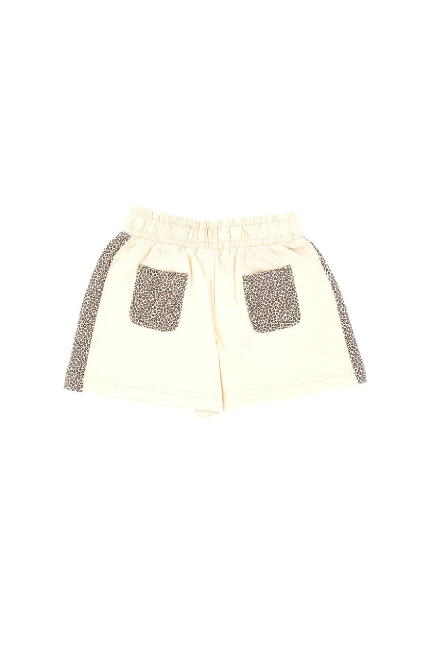 Pantaloncini Beige Con Fantasia Leopardata Pitt Kids PT-K-SH-7004