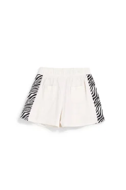 Pantaloncini beige con inserti fantasia zebrata Pitt kids PT-G-SH-9037