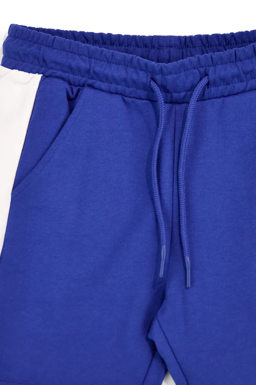 Pantaloncini blu con inserti bianchi Pitt kids PT-B-SH-9020