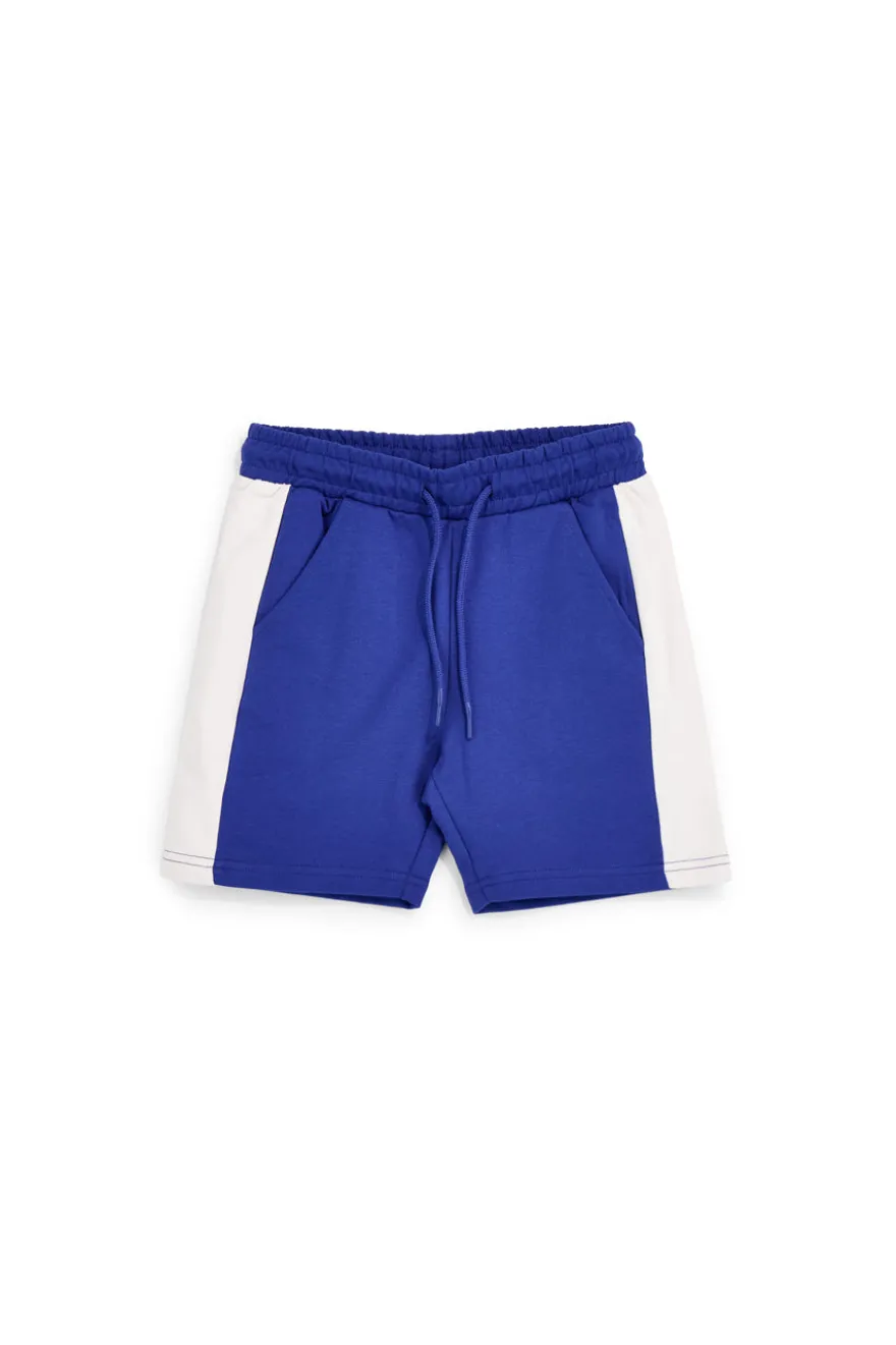 Pantaloncini blu con inserti bianchi Pitt kids PT-B-SH-9020