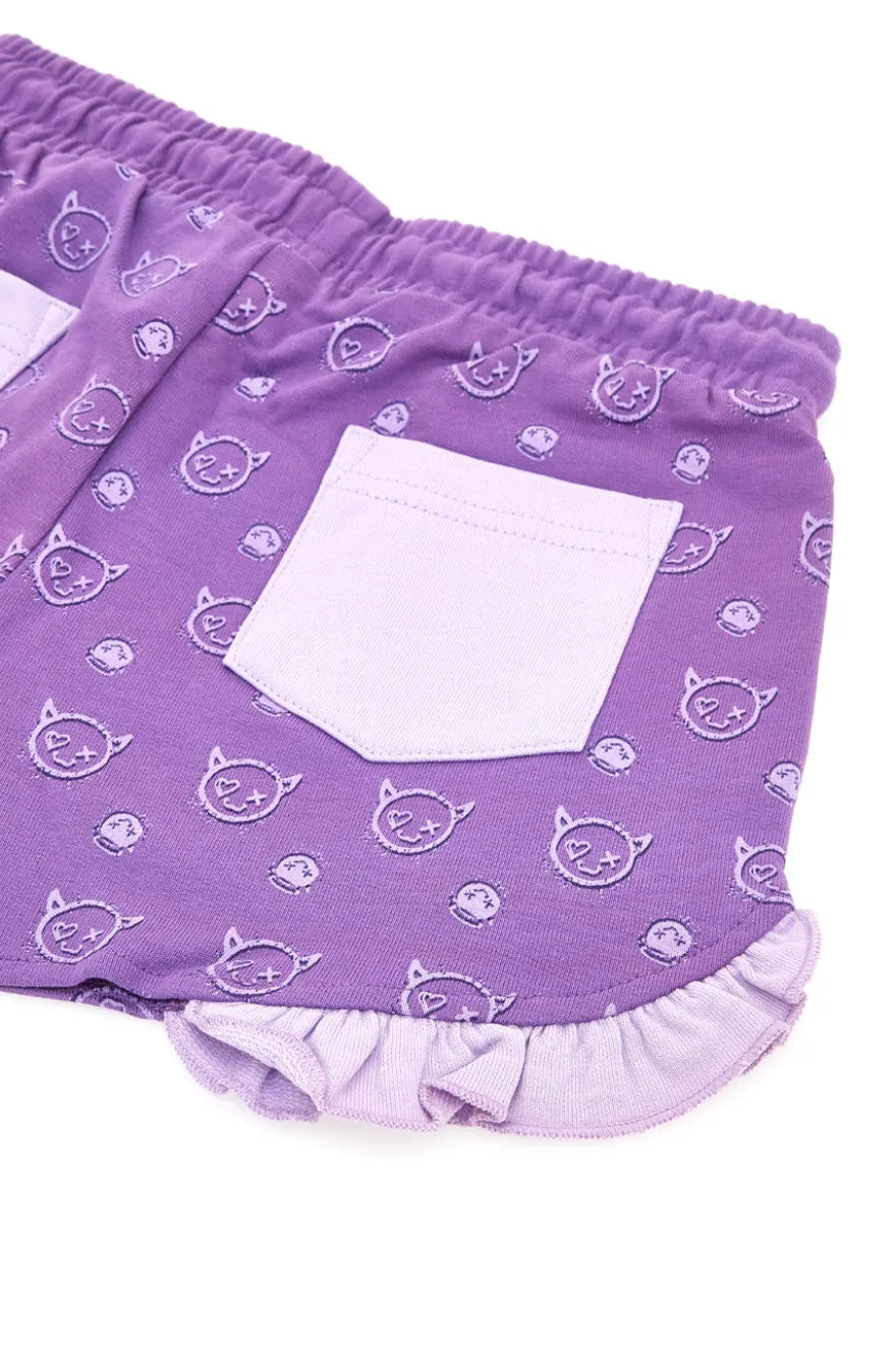 Pantaloncini Viola In Cotone Pitt Kids PT-K-SH-7027
