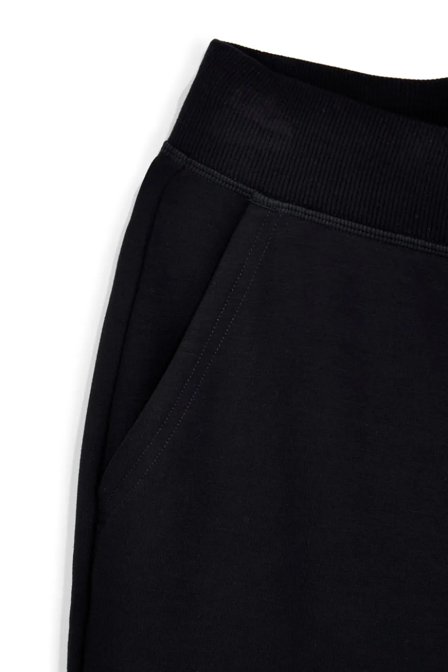 Pantalone Nero in Felpa con Coulisse e Polsini Skechers W03PT49