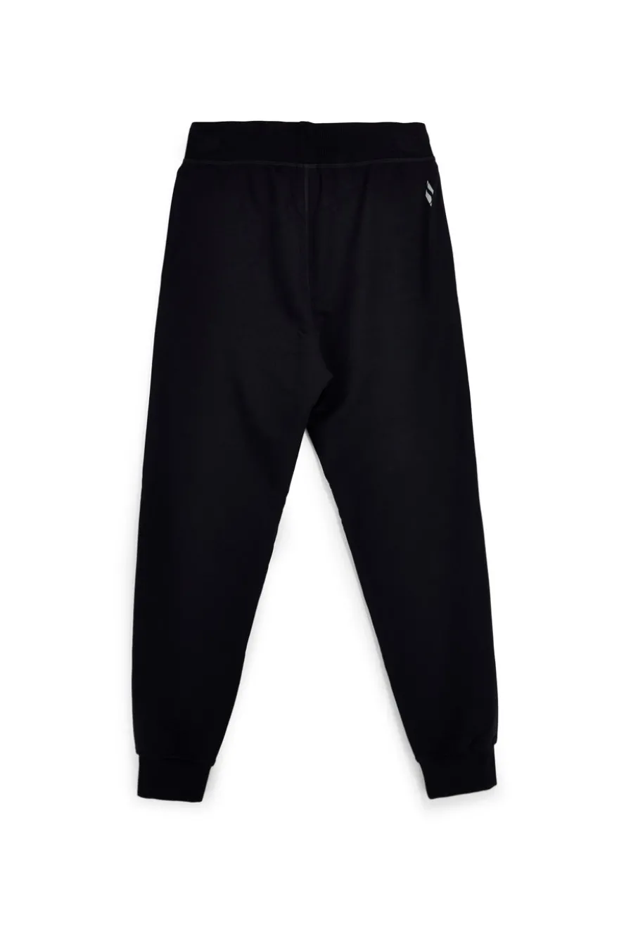 Pantalone Nero in Felpa con Coulisse e Polsini Skechers W03PT49