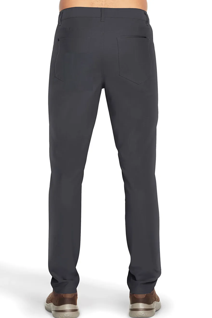 Pantaloni antracite a 5 tasche con zip Skechers PT108