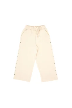 Pantaloni beige ampi con borchiette laterali Pitt Kids PT-KP-8022