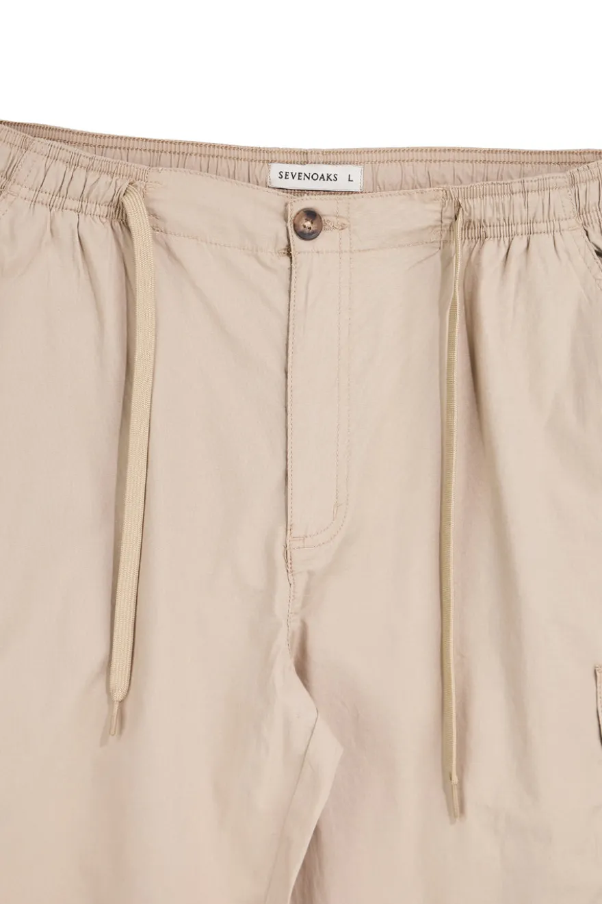 Pantaloni beige con tasche cargo e coulisse Sevenoaks NBY006