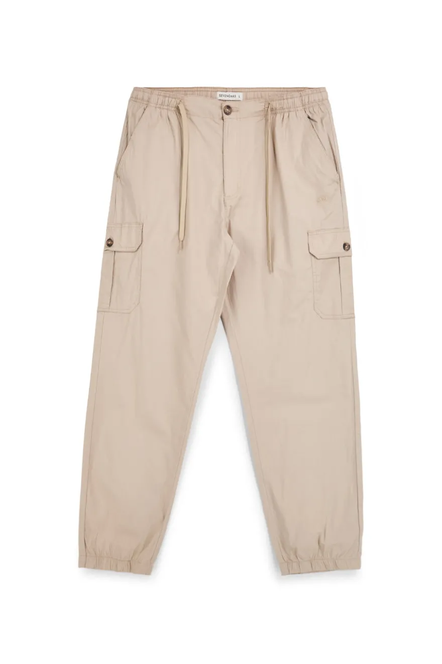 Pantaloni beige con tasche cargo e coulisse Sevenoaks NBY006