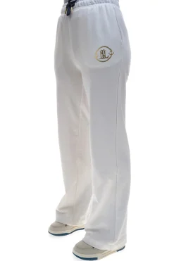 Pantaloni Bianchi con Logo Dorato NO LIMITS LAPK005S25