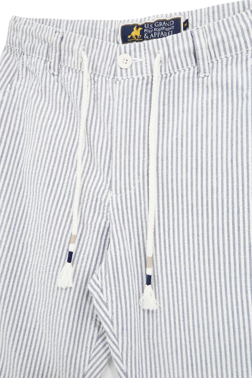 Pantaloni bianco azzurro a righe U.s.grand polo US61104M