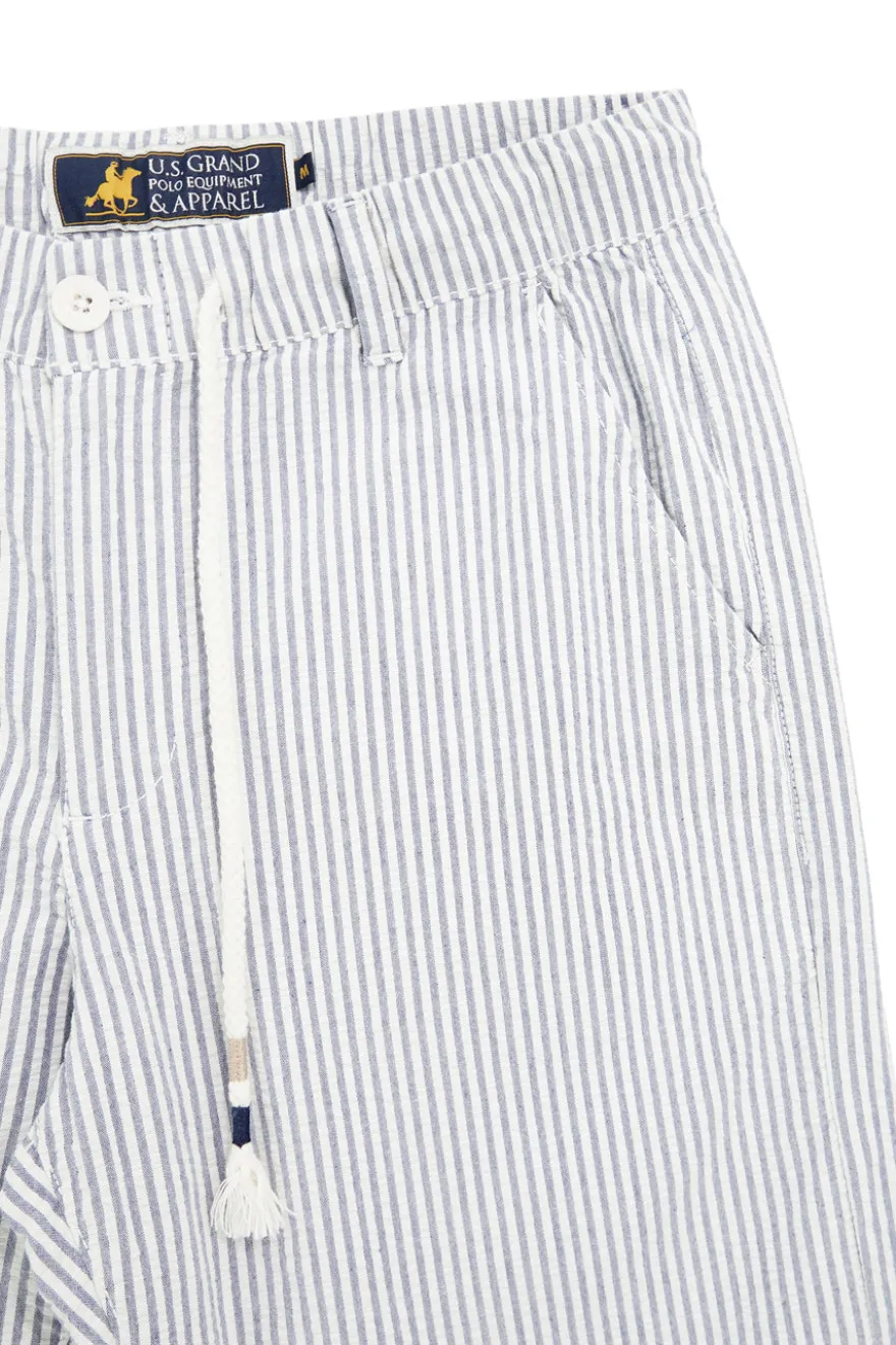 Pantaloni bianco azzurro a righe U.s.grand polo US61104M