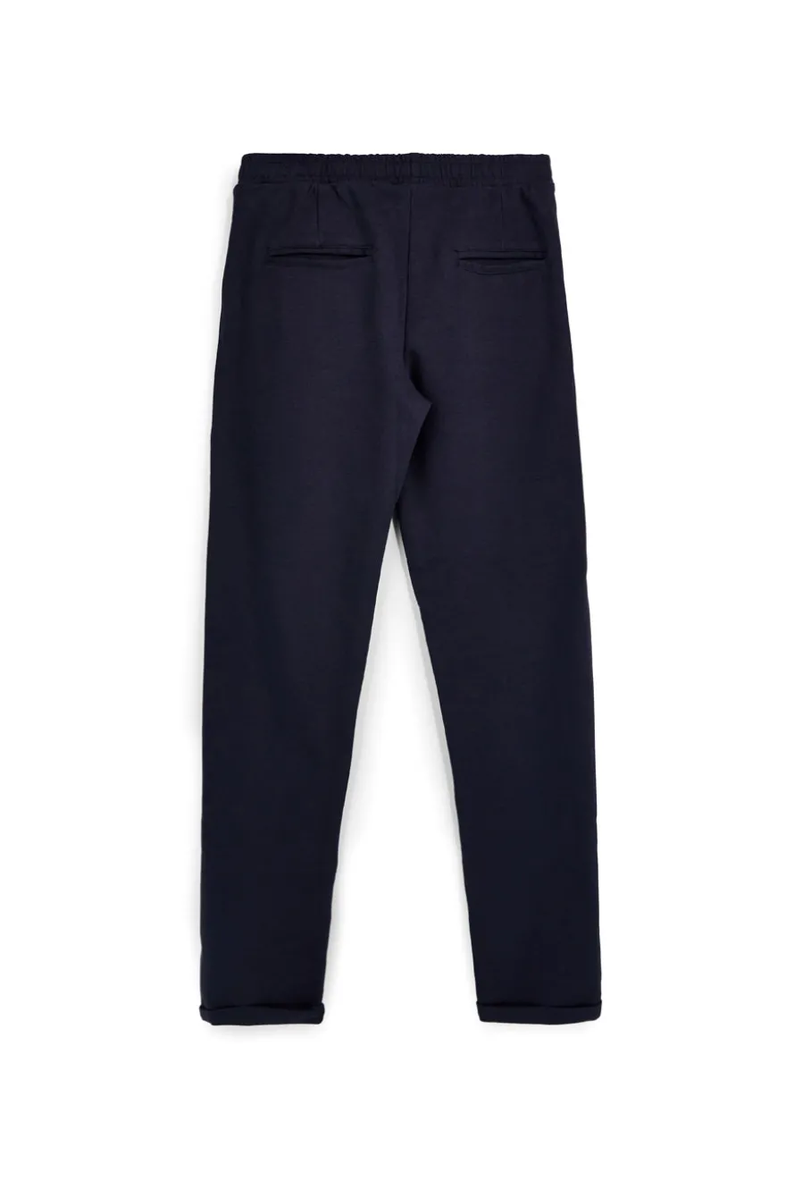Pantaloni blu tessuto in morbida maglia piqué tinta unita Pittarello tierra PT-M-T-9078