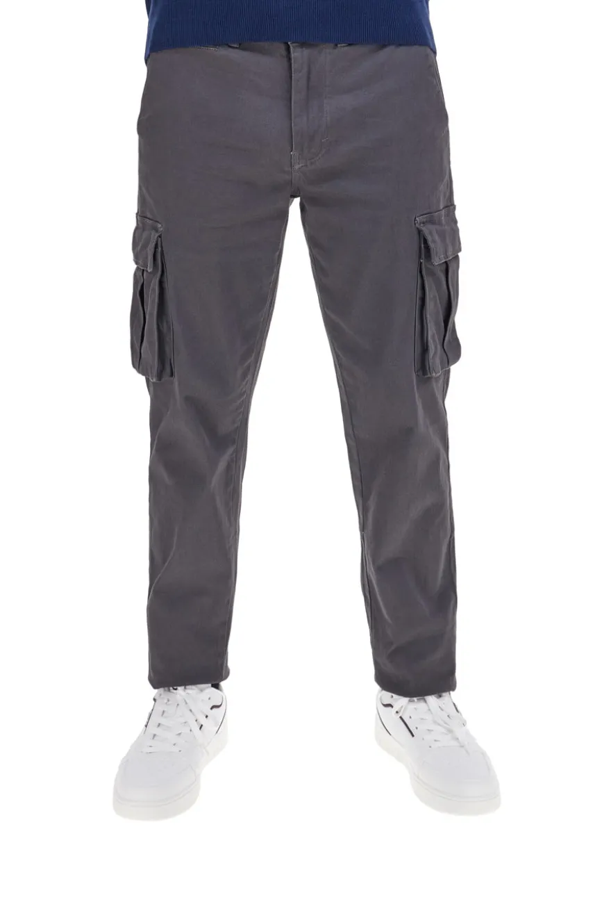 Pantaloni cargo grigi regular fit con tasconi No limits MAPW001W24
