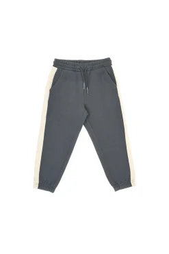 Pantaloni grigio antracite con bande laterali e stampa beige Pitt Kids PT-KP-8020