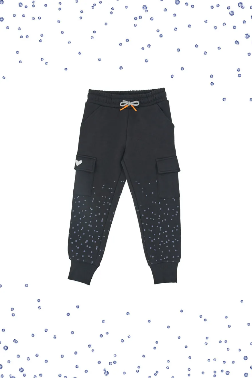 Pantaloni in tuta neri con pois PITT KIDS 6004
