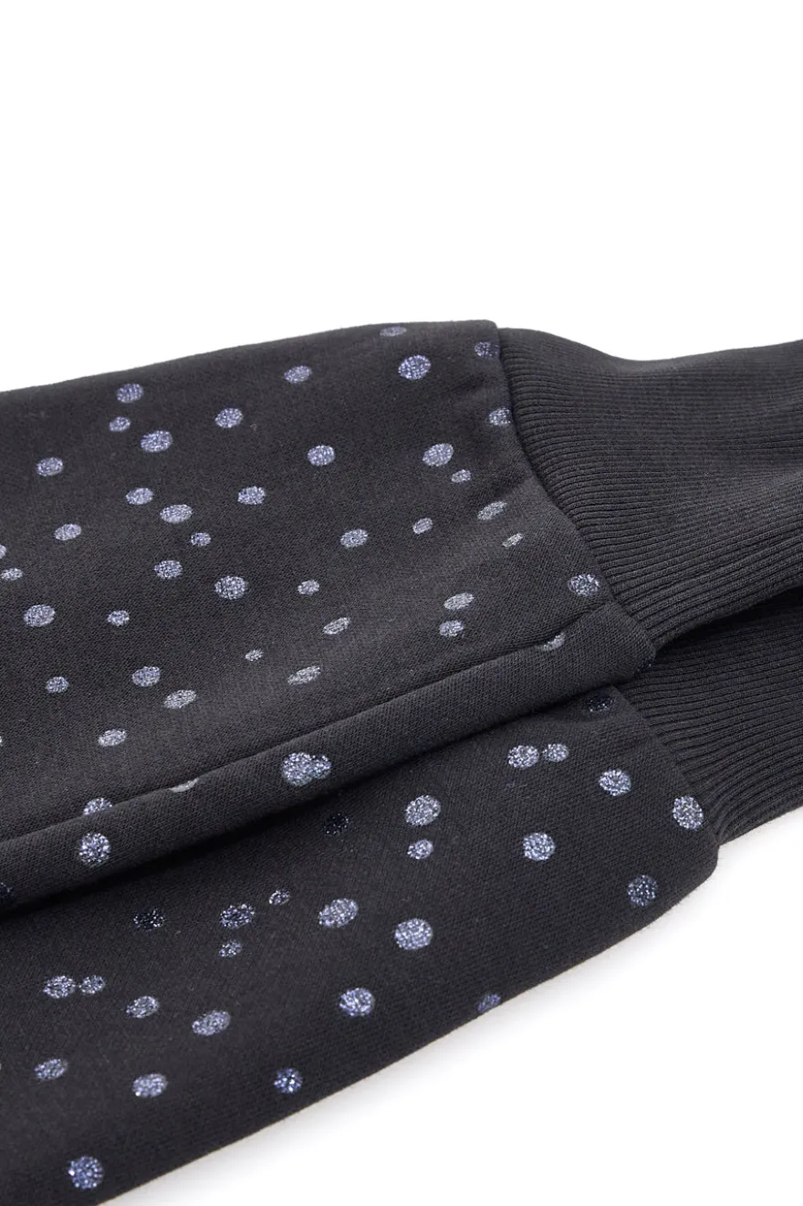 Pantaloni in tuta neri con pois PITT KIDS 6004
