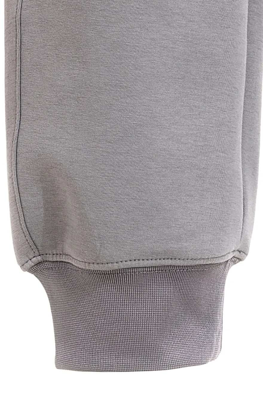 Pantaloni jogger grigi con fascia elastica e logo in silicone JOMA Step Long Pants