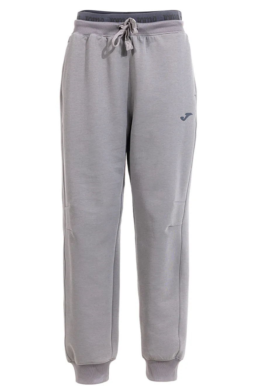 Pantaloni jogger grigi con fascia elastica e logo in silicone JOMA Step Long Pants