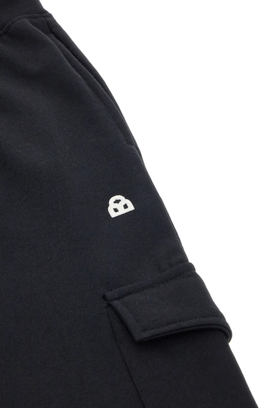 Pantaloni neri cargo interno felpato Boardman NBY821