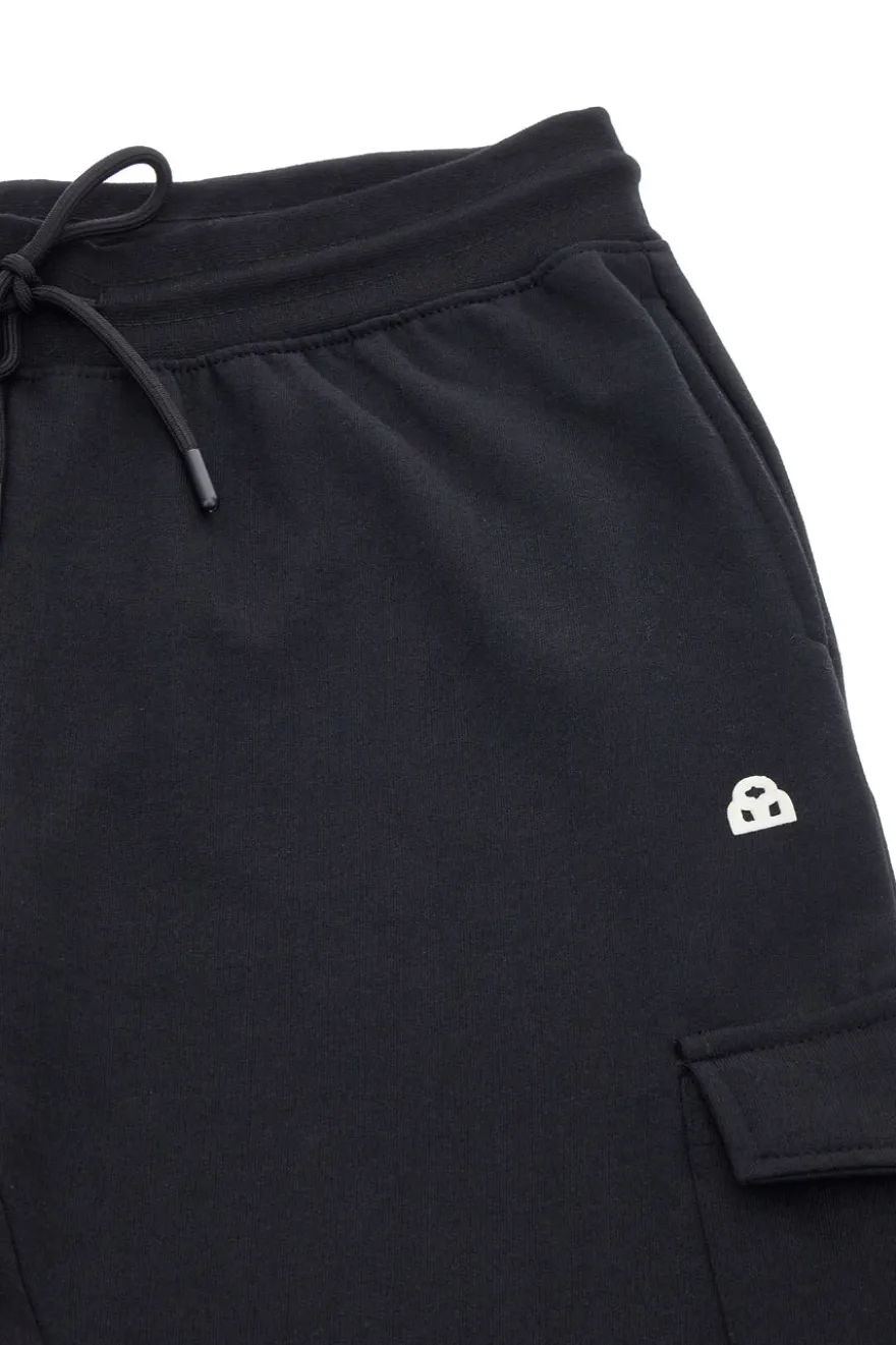 Pantaloni neri cargo interno felpato Boardman NBY821