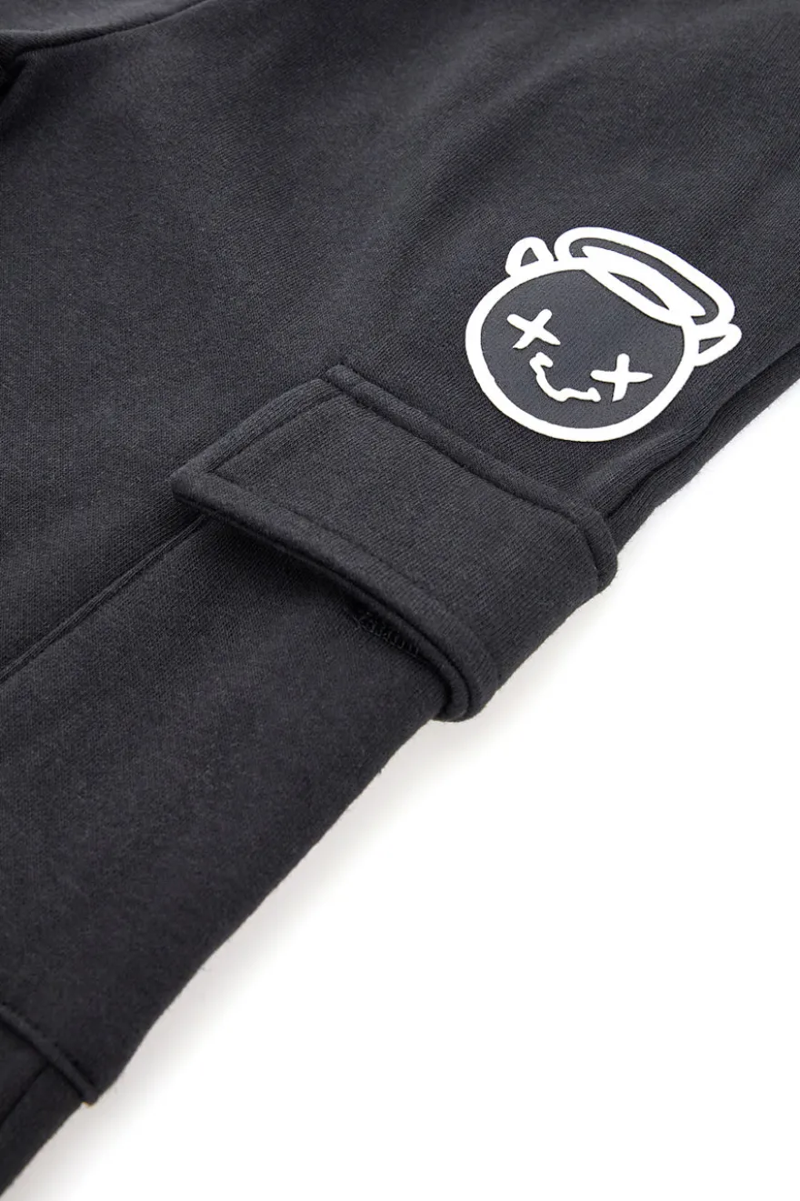 Pantaloni neri con inserti rossi e tasca laterale Pitt Kids PT-KP-8007