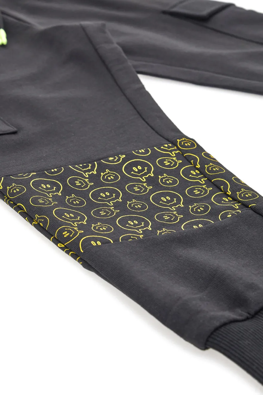 Pantaloni Neri Con Smile Pitt Kids PT-K-P-7020