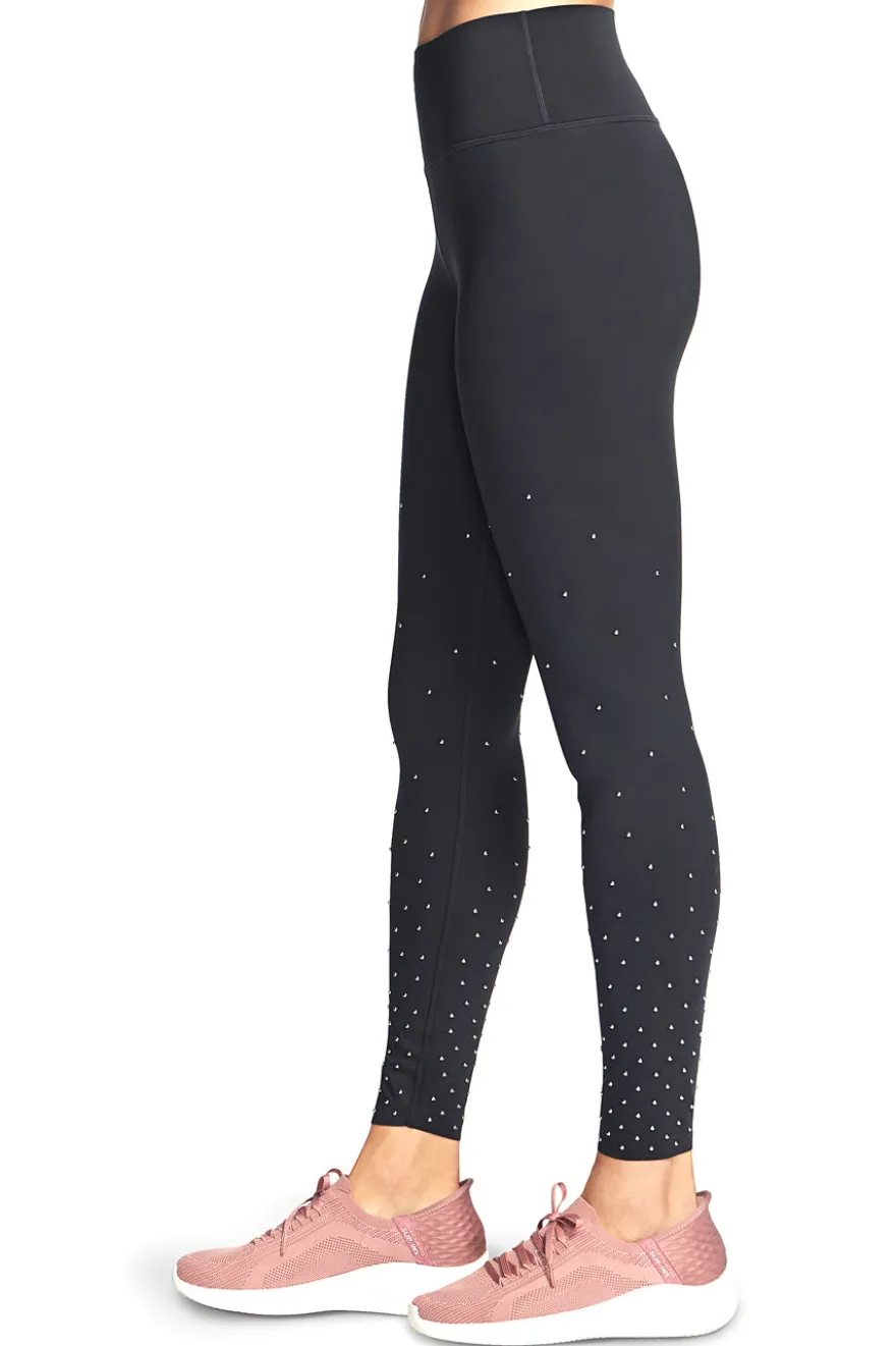 Pantaloni sportivi neri SKECHERS GO WALK Shine FL HW Legging