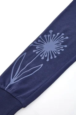 Pantaloni Tuta Blu con Fiore Stampato Pitt Kids PT-G-FP-05057