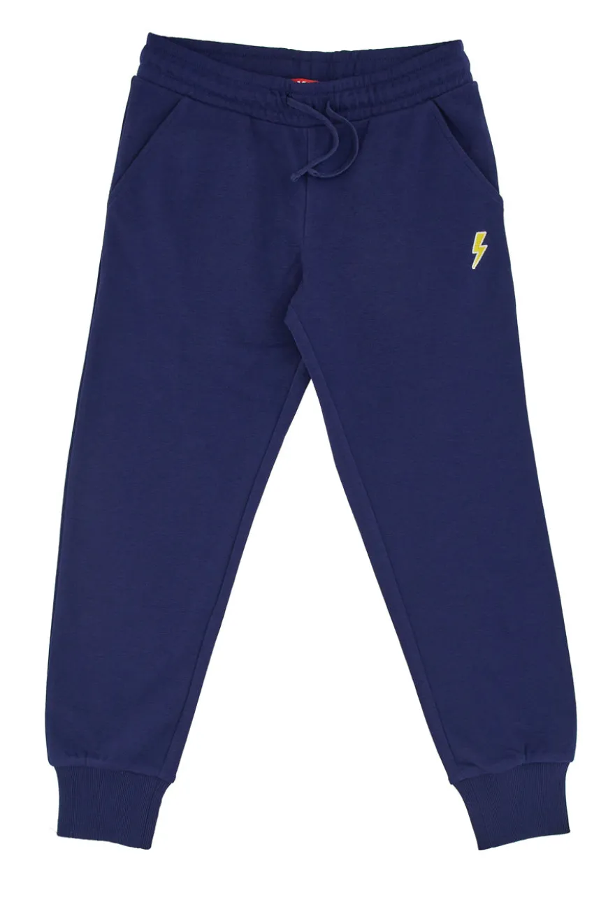 Pantaloni Tuta Blu con Logo Giallo Pitt Kids PT-B-FP-05030